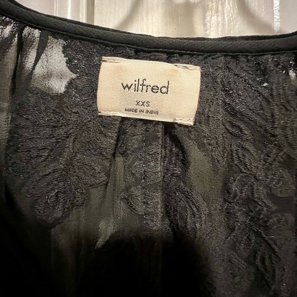 Aritzia Wilfred Black Blouse with Floral/Lace Detail - Picture 3 of 4